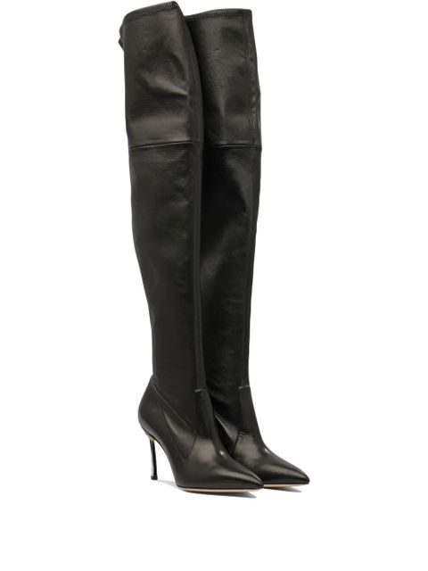 Casadei Blade leather over-the-knee high boots - Black - zdjęcie produktu nr 2