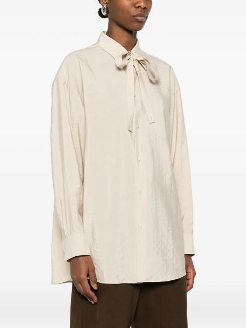 LEMAIRE tie-neck shirt - Neutrals