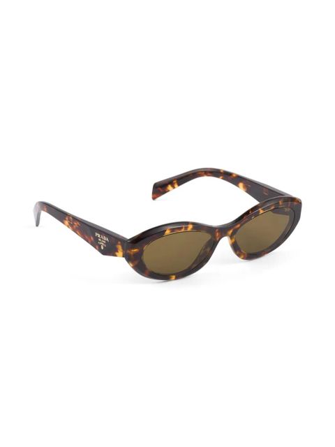 Prada Eyewear Symbole oval-frame sunglasses - Brown - zdjęcie produktu nr 2