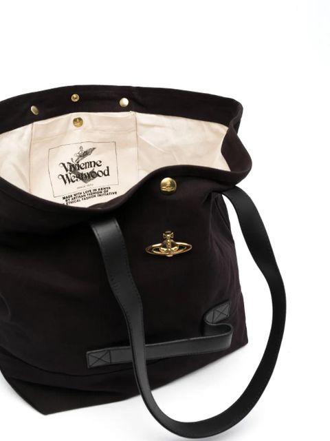 Vivienne Westwood Orb-plaque canvas tote bag - Black