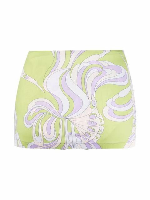 PUCCI Farfalle skirt-detail bikini bottoms - Green