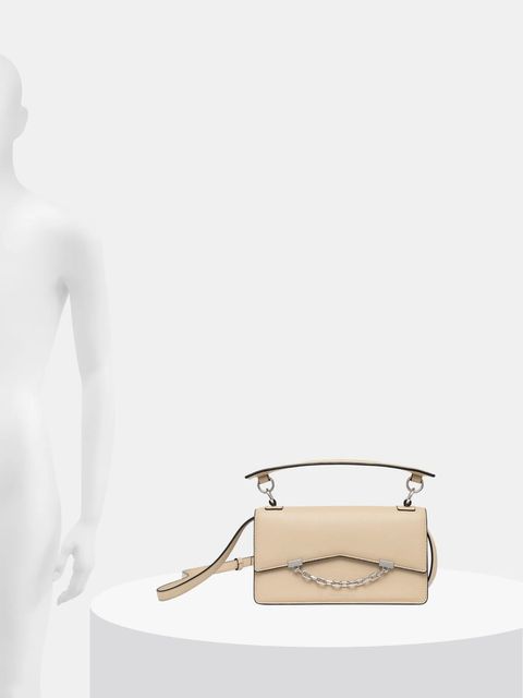 Karl Lagerfeld torebka skórzana kolor beżowy A1W30446