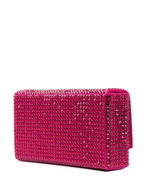 Amina Muaddi Paloma crystal-embellished clutch bag - Pink