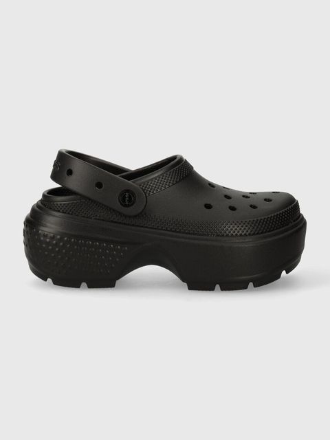 Crocs klapki Stomp Clog damskie kolor czarny na platformie 209347.001