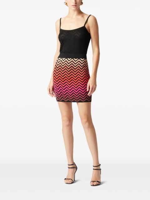 Missoni zigzag-pattern degradé mini skirt - Orange