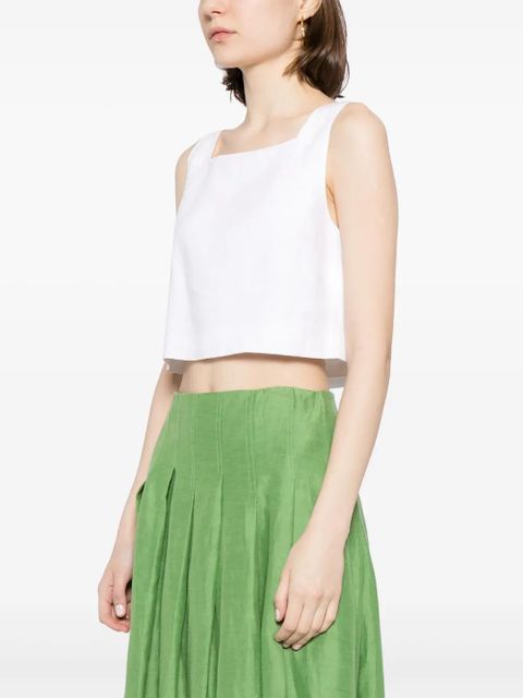 Reformation Saige linen crop top - White