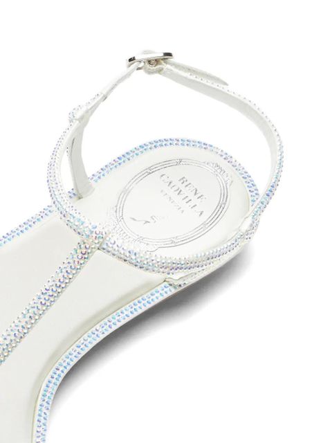 René Caovilla Diana crystal-embellished sandals - White