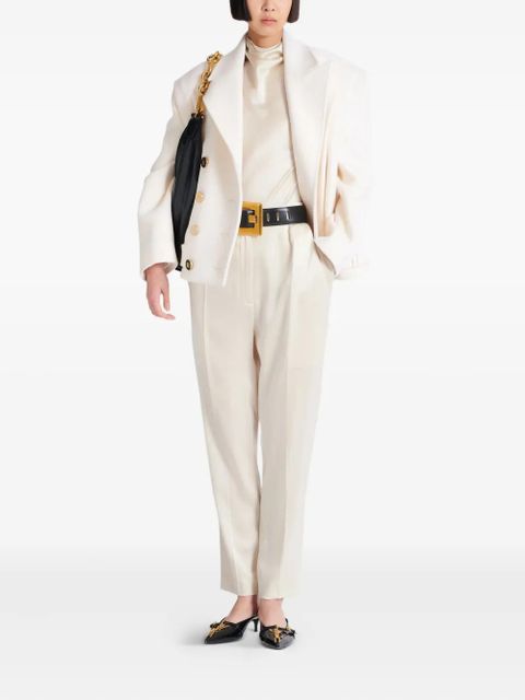 Balmain high-waisted silk trousers - Neutrals - zdjęcie produktu nr 2