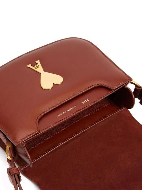 AMI Paris logo-plaque shoulder bag - Brown