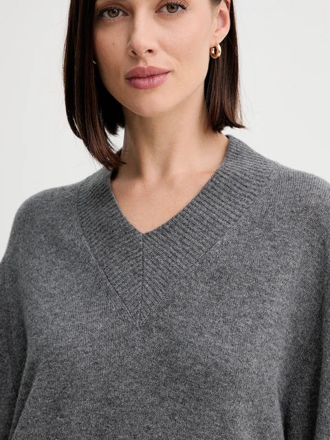 Twinset sweter wełniany damski kolor szary lekki 252TF3043