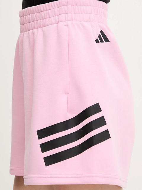 adidas szorty Future Icons 3-Stripes damskie kolor różowy z nadrukiem high waist JC5444