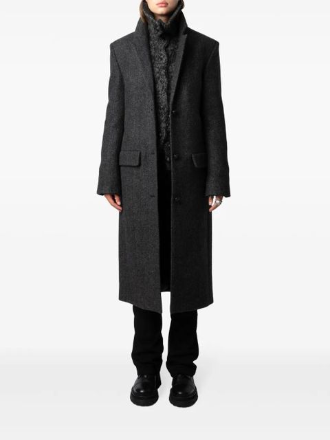 Zadig&Voltaire wool-blend single-breasted coat - Grey