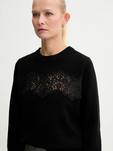 Morgan sweter damski kolor czarny lekki MDIXIE