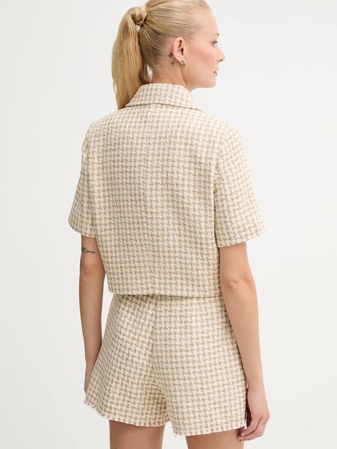 Morgan koszula damska kolor beżowy regular z kołnierzykiem klasycznym VENU.F