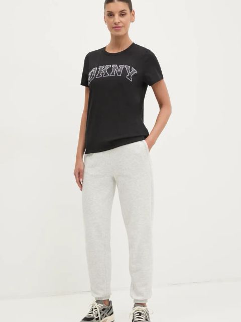 Dkny t-shirt bawełniany damski kolor czarny DP5T1250