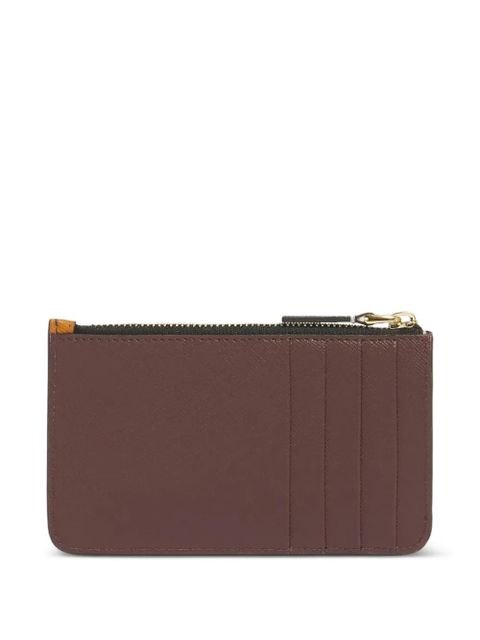 Marni saffiano-zipped cardholder - Brown