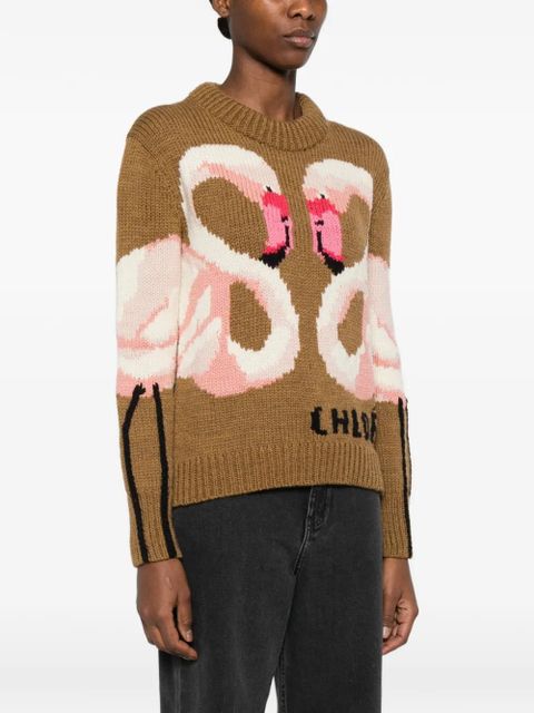 Chloé intarsia-knit sweater - Brown