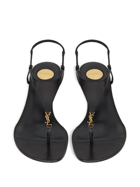 Saint Laurent Cassandra leather sandals - Black