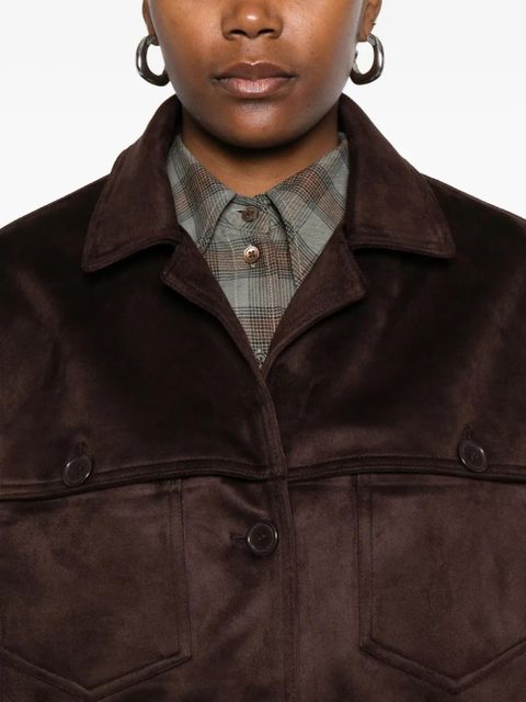 The Frankie Shop button-fastening pocket jacket - Brown