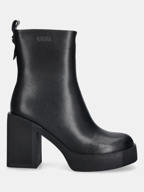 GOE botki skórzane damskie kolor czarny na słupku SS2N4151 BLACK - zdjęcie produktu nr 2