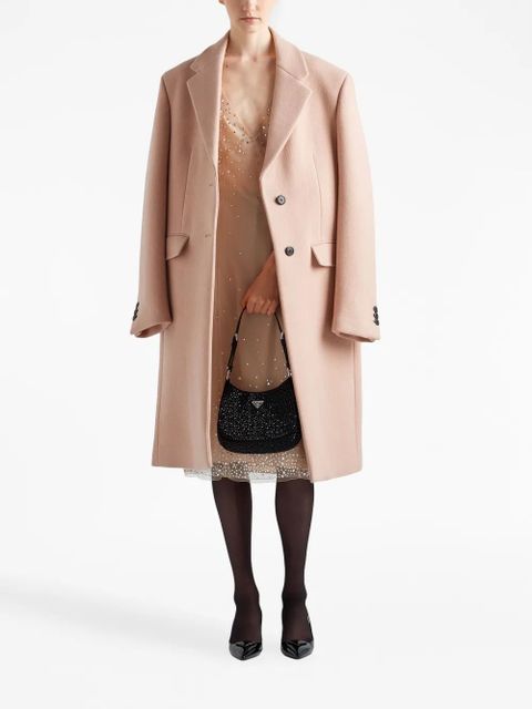 Prada Cleo crystal-embellished shoulder bag - Black