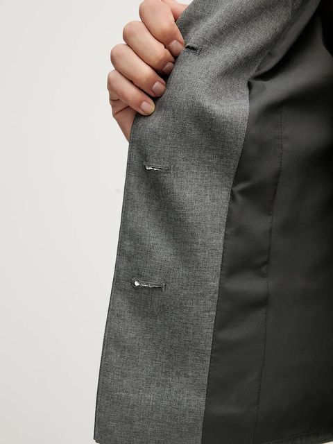 Sisley marynarka kolor szary jednorzędowa gładka 2V99LW03K