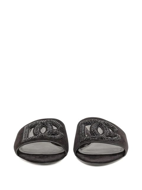 Dolce & Gabbana embellished logo sandals - Black
