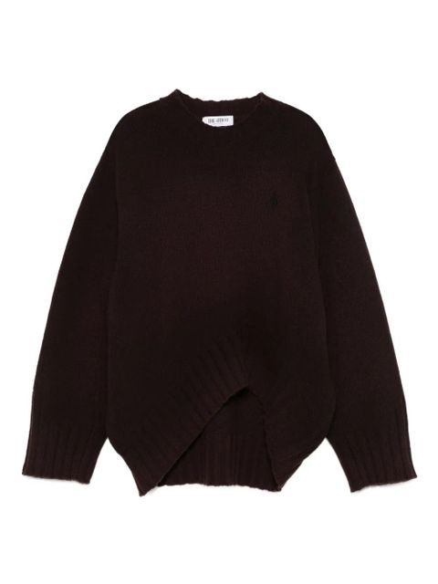 The Attico asymmetric ribbed-knit sweater - Brown - zdjęcie produktu nr 1