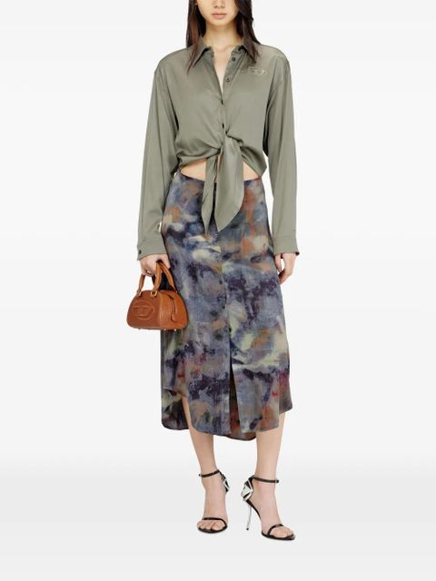 Diesel Elta tie-front midi dress - Green - zdjęcie produktu nr 2