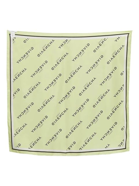 Givenchy logo-print silk scarf - Yellow