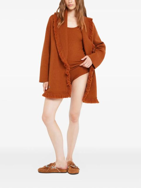 Alanui fringed finest coat - Brown