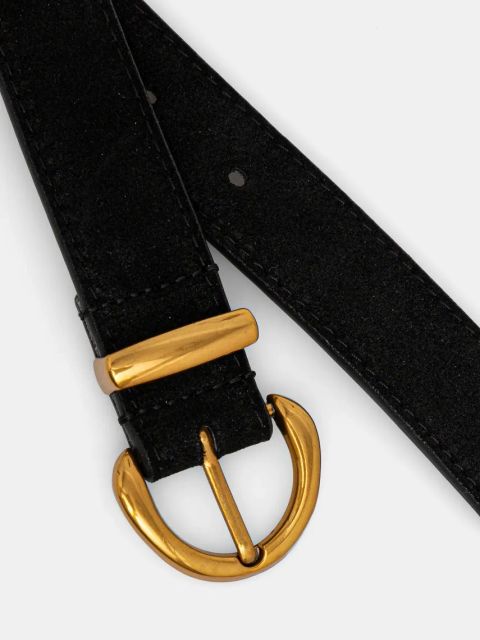 Answear.LAB pasek zamszowy kolor czarny