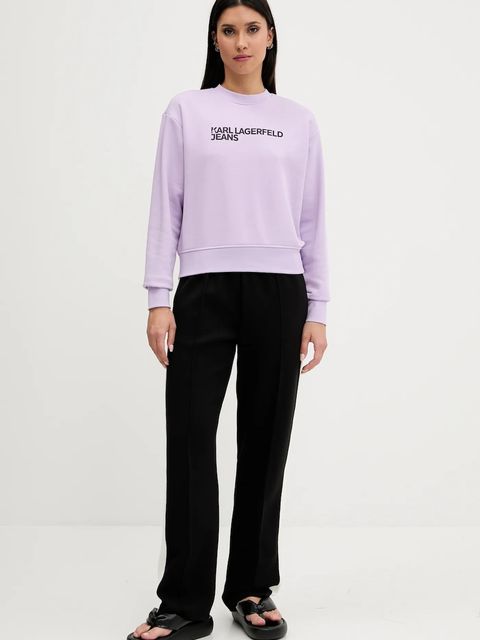 Karl Lagerfeld Jeans bluza damska kolor fioletowy z nadrukiem A1W20005 - zdjęcie produktu nr 2