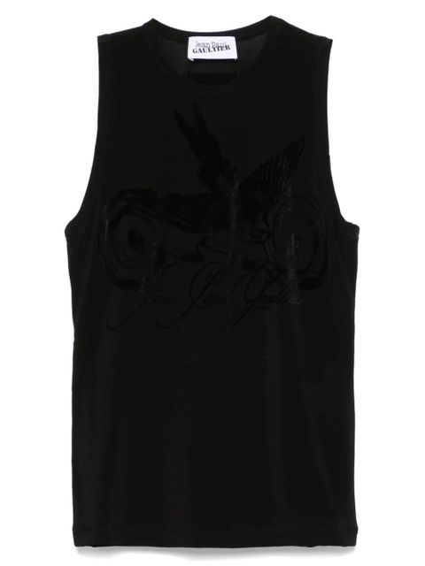 Jean Paul Gaultier flocked-logo top - Black - zdjęcie produktu nr 1