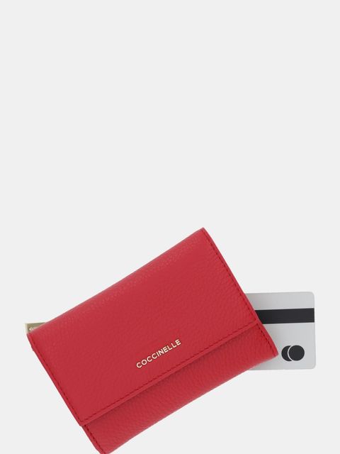 Coccinelle portfel skórzany damski kolor czerwony E2 MW5 11 66 01