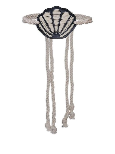 Johanna Ortiz Movimiento Marítimo shell-detail rope belt - Black - zdjęcie produktu nr 1