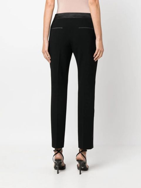 Max Mara satin-trim slim-cut trousers - Black
