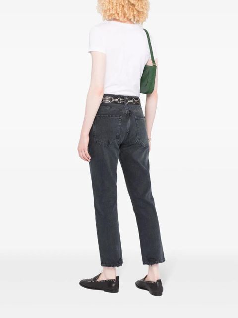 AGOLDE tapered-leg cropped jeans - Black