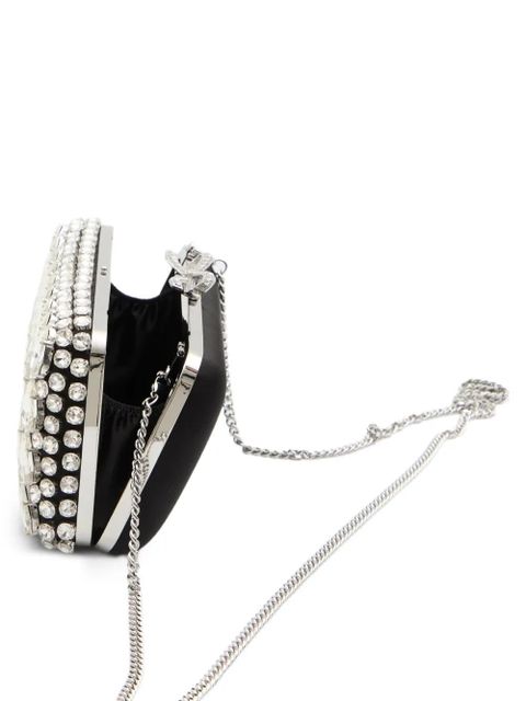 Self-Portrait crystal-embellishment clutch bag - Black