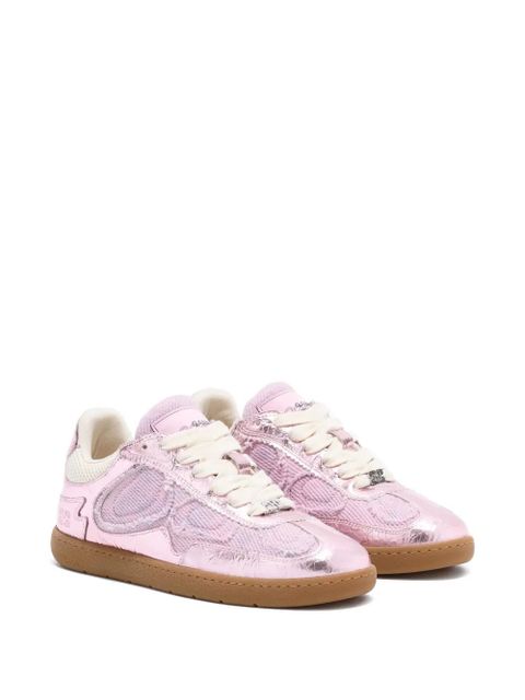 GANNI metallic-finish sneakers - Pink