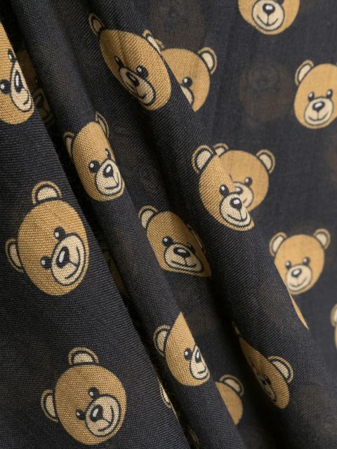 Moschino Teddy Bear-motif scarf - Black