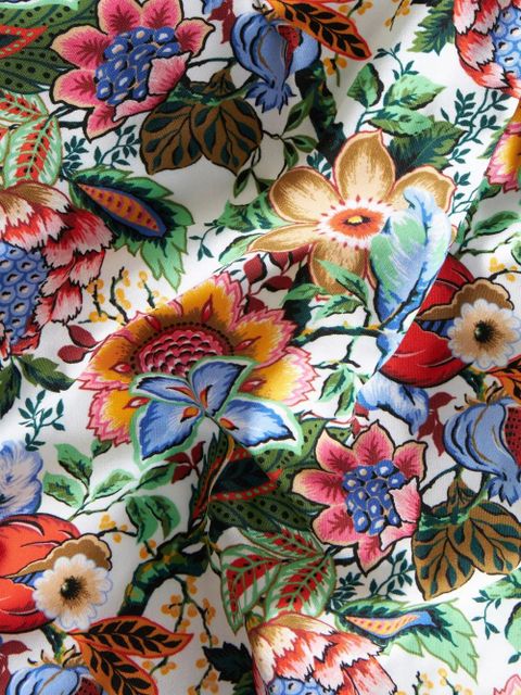 ETRO Bouquet-print open-back swimsuit - Green