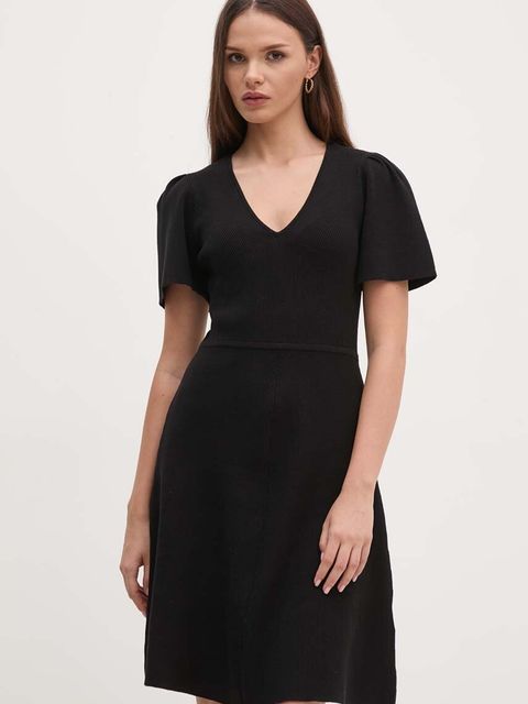 Dkny sukienka kolor czarny mini rozkloszowana DD4EN992