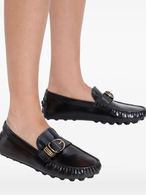 Tod's leather buckle loafers - Black