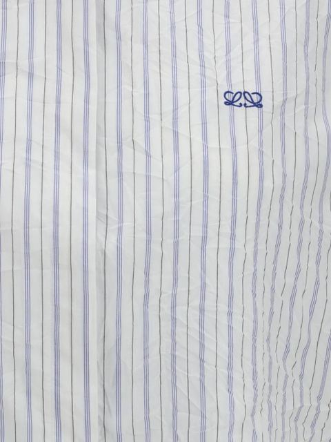 LOEWE striped pleated-trim shirt - White