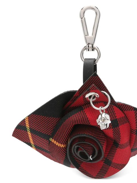 Alexander McQueen rose tartan charm - Red