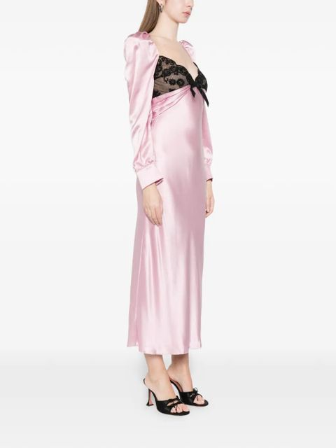 Alessandra Rich lace-detail midi dress - Pink