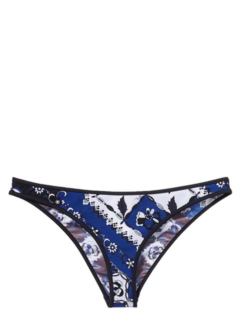 PUCCI Orchidee-print bikini briefs - Blue