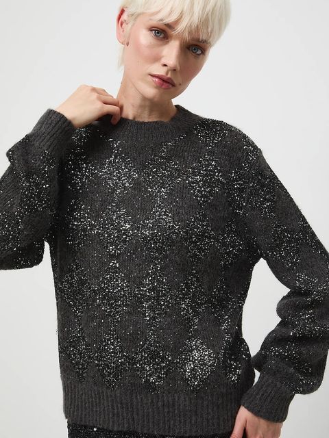 Medicine sweter z domieszką wełny damski kolor szary ciepły - zdjęcie produktu nr 1