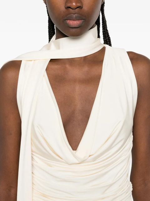 Aya Muse self-tie draped top - Neutrals